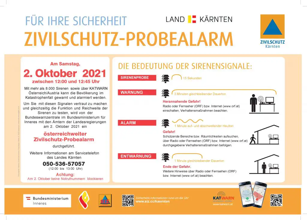 Zivilschutz Probealarm am 02.10.2021
